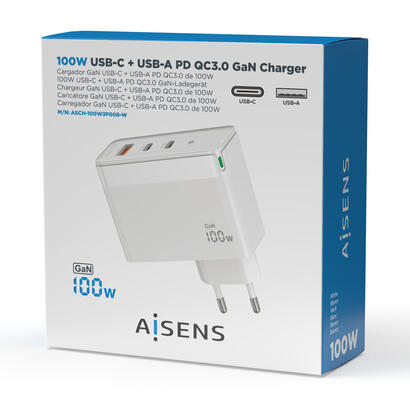 aisens-cargador-gan-100w-2xusb-c-pd30-qc40-qc50-1xusb-a-qc30-blanco