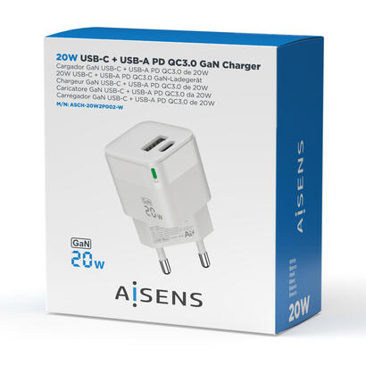 aisens-cargador-gan-20w-1xusb-c-pd30-qc40-1xusb-a-qc30-blanco