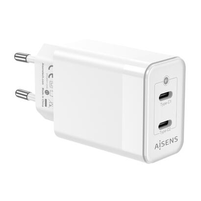 aisens-cargador-gan-45w-2xusb-c-pd30-qc40-blanco