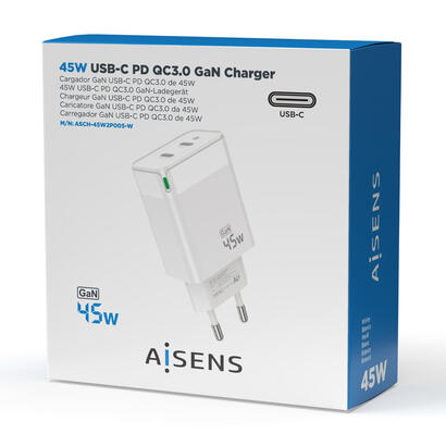 aisens-cargador-gan-45w-2xusb-c-pd30-qc40-blanco