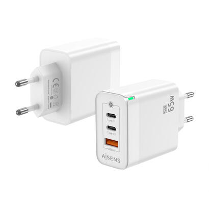 aisens-cargador-gan-65w-2xusb-c-pd30-qc40-1xusb-a-qc30-blanco
