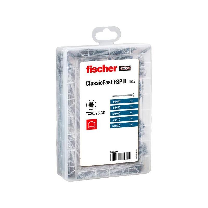 fischer-meister-box-classicfast-sk-tg-tx-40-60-mm-juego-de-tornillos-562280