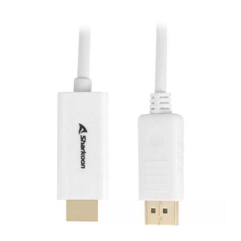 cable-sharkoon-displayport-12-hdmi-4k-blanco-2-metros