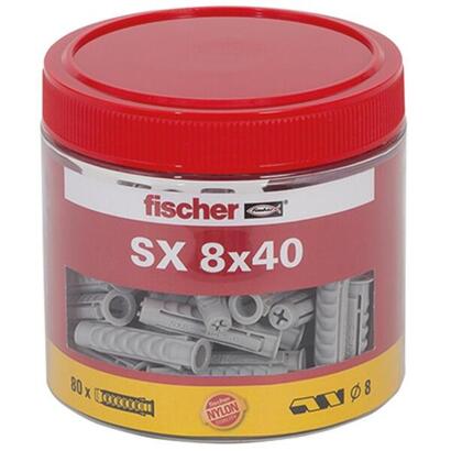 fischer-tacos-de-expansion-sx-8x40-caja-gris-claro-80-unidades-531029