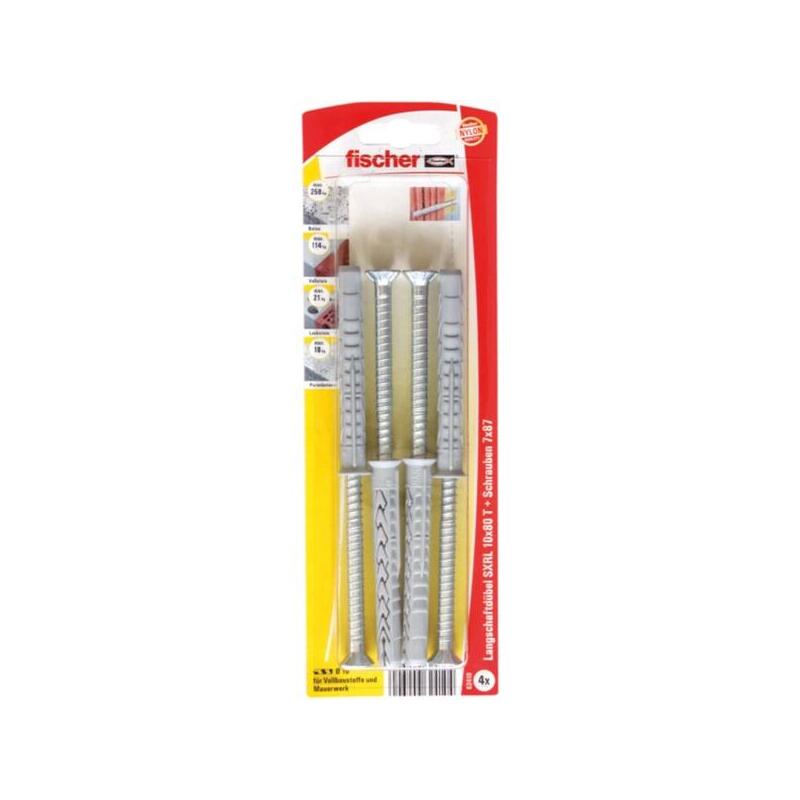 fischer-taco-de-eje-largo-sxrl-10x80-tk-gris-claro-4-piezas-con-tornillo-62410