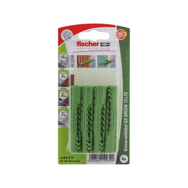 fischer-taco-universal-ux-green-12x70-k-verde-4-piezas-524814