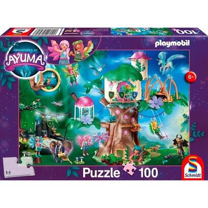 schmidt-spiele-playmobil-ayuma-el-bosque-magico-de-las-hadas-puzzle-100-piezas-56480