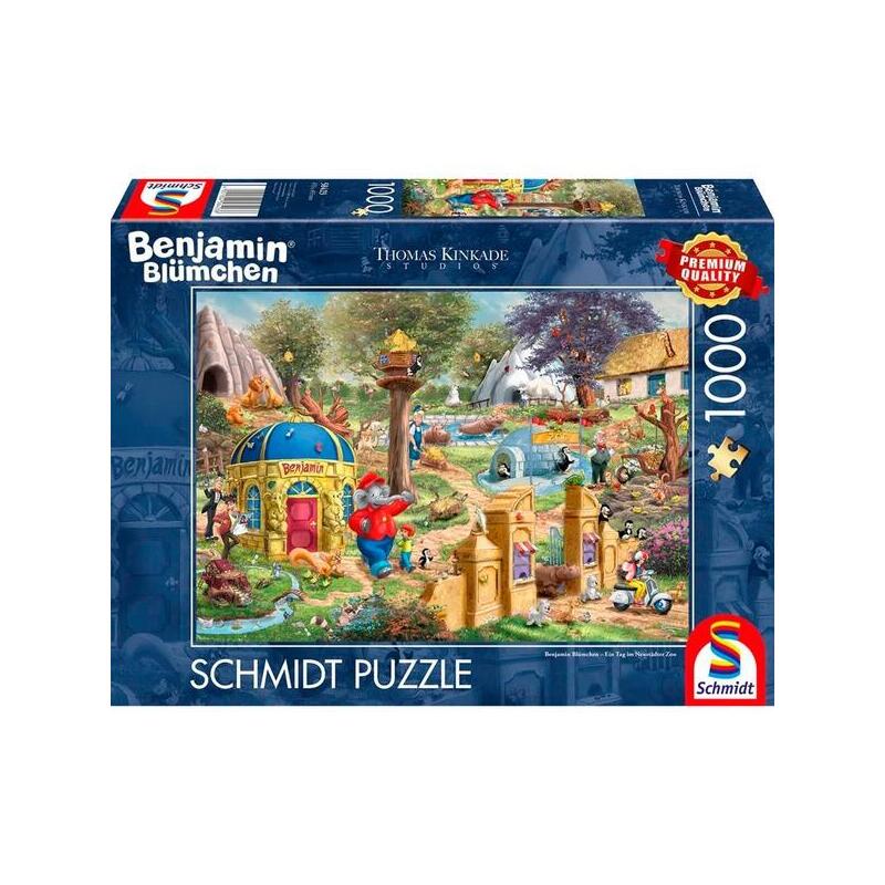 schmidt-spiele-thomas-kinkade-studios-benjamin-blumchen-un-dia-en-el-zoologico-de-neustadter-rompecabezas-de-1000-piezas-58423