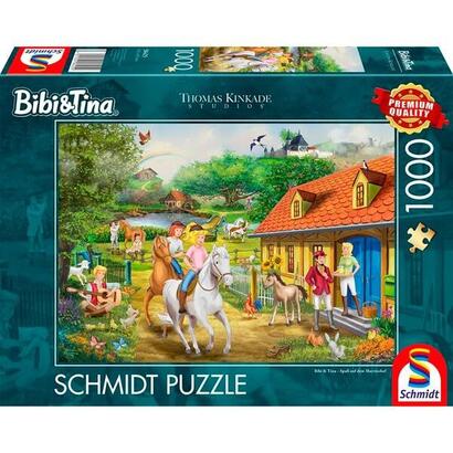 schmidt-spiele-thomas-kinkade-studios-bibi-tina-diversion-en-el-martinshof-rompecabezas-de-1000-piezas-58425