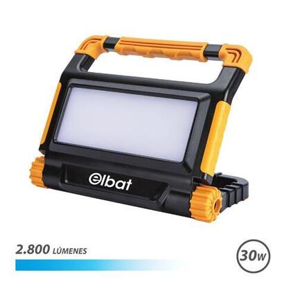 elbat-foco-recargable-30w-luz-fria-6000k-2800-lumenes-bateria-37v-8000mah-negro