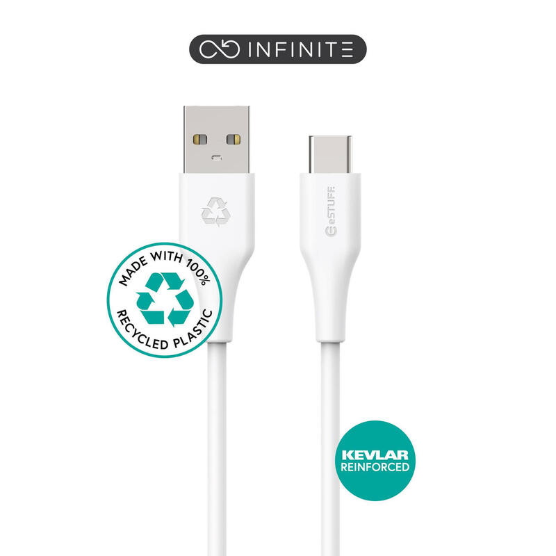 infinite-usb-c-to-usb-a-cable-1m-white-recycled-plastic-super-soft-warranty-60m infinite-usb-c-to-usb-a-cable-1m-white-recycled-plastic-super-soft-warranty-60m