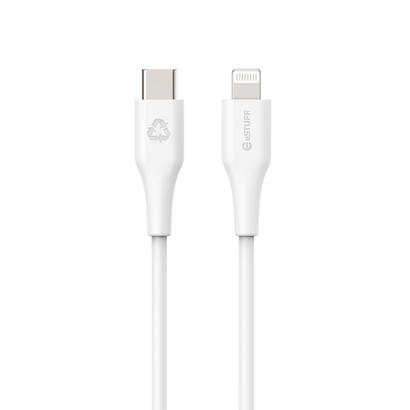 infinite-usb-c-to-lightning-cable-mfi-1m-white-recycled-plastic-super-soft