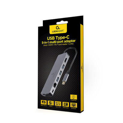 gembird-a-cm-combo5-05-multi-port-adapter-usb-tipo-c-5in1-hub-hdmi-pd-card-reader-lan