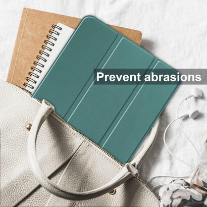for-apple-ipad-10th-gen-109-inch-2022-tri-fold-caster-tpu-cover-built-in-s-pen-holder-with-auto-wake-function-dark-green-warrant