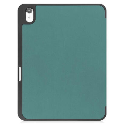 for-apple-ipad-10th-gen-109-inch-2022-tri-fold-caster-tpu-cover-built-in-s-pen-holder-with-auto-wake-function-dark-green-warrant