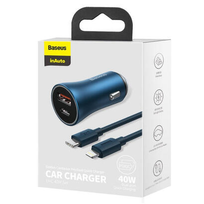 ladowarka-samochodowa-baseus-golden-contactor-pro-usb-usb-c-qc40-pd-scp-40w-niebieska-kabel-usb-c-do-lightning-1m-niebieski