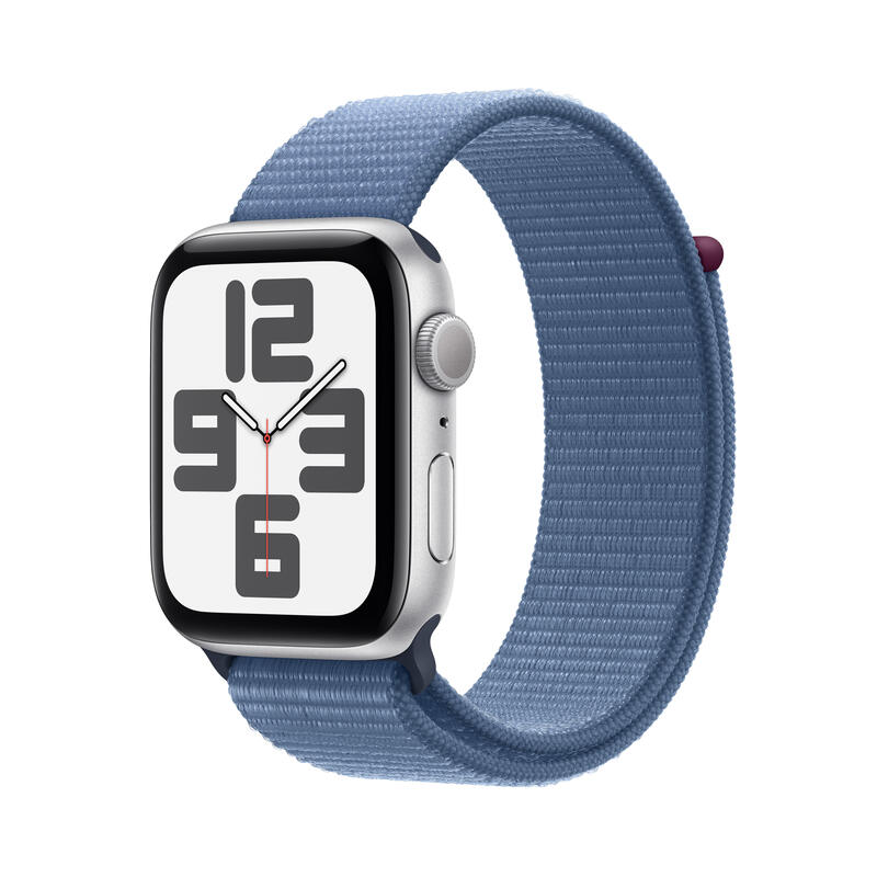 apple-watch-se-2-gen-2023-gps-44mm-caja-de-aluminio-plata-correa-deportiva-loop-azul-invierno