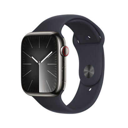 apple-watch-series-9-gps-cellular-45mm-caja-de-acero-grafito-correa-deportiva-medianoche-m-l