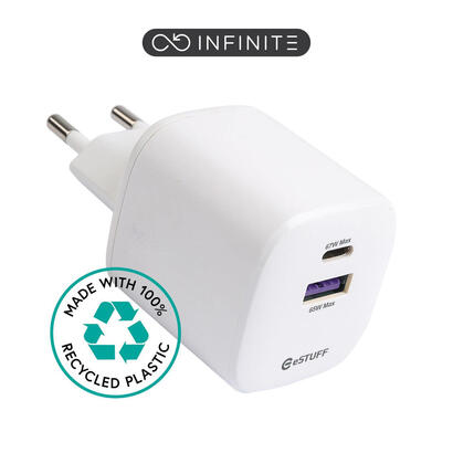 infinite-usb-c-charger-eu-pd-67w-gan-1x-usb-c-1-x-usb-a-white-recycled-plastic-warranty-60m