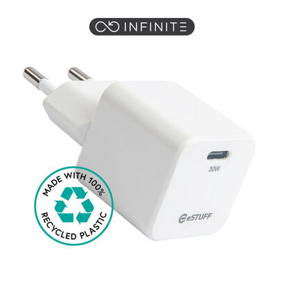 infinite-usb-c-charger-eu-pd-30w-gan-1-x-usb-c-white-recycled-plastic-warranty-60m