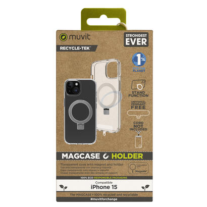 muvit-for-change-funda-recycletek-magsafe-con-soporte-compatible-con-apple-iphone-15-transparente