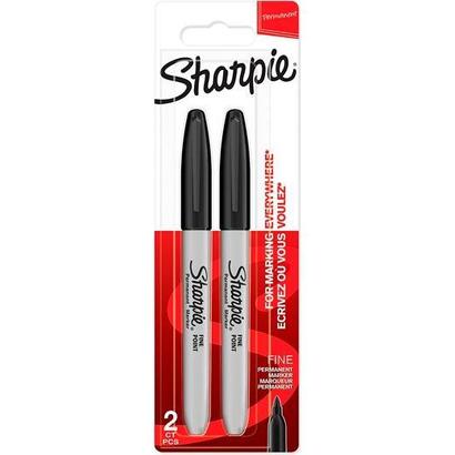 sharpie-marker-fein-rundspitze-negro-2er-blimer