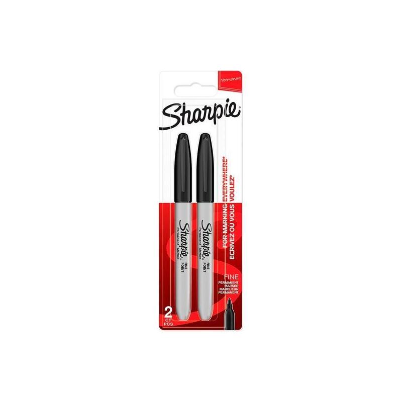 sharpie-marker-fein-rundspitze-negro-2er-blimer
