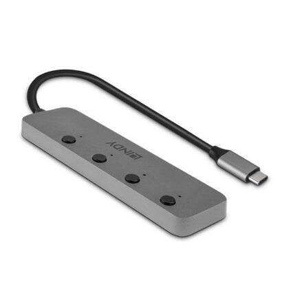 lindy-43383-hub-de-interfaz-usb-32-gen-1-31-gen-1-type-c-5000-mbits-gris