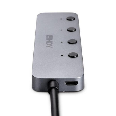 lindy-43383-hub-de-interfaz-usb-32-gen-1-31-gen-1-type-c-5000-mbits-gris