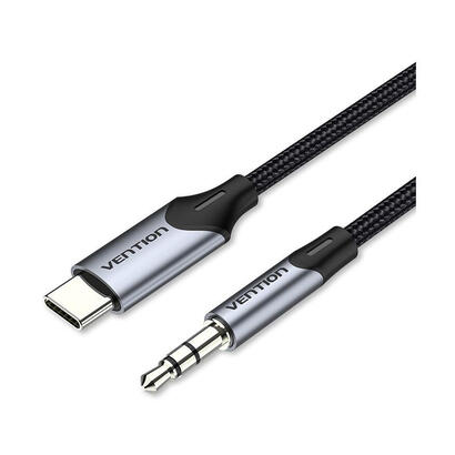 cable-conversor-audio-vention-bgkhf-usb-tipo-c-macho-jack-35-macho-1m-gris