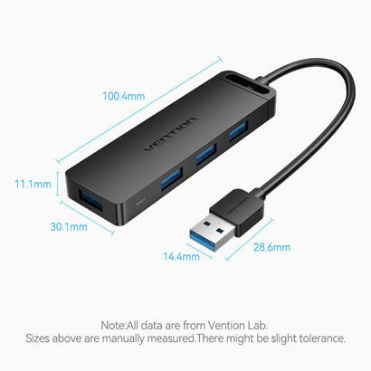 hub-usb-30-vention-chlbd-4xusb-microusb-pd-50cm