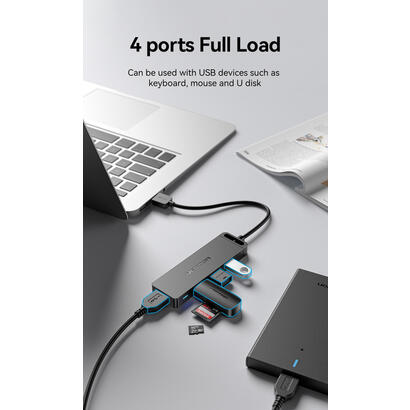 hub-usb-30-vention-chlbd-4xusb-microusb-pd-50cm