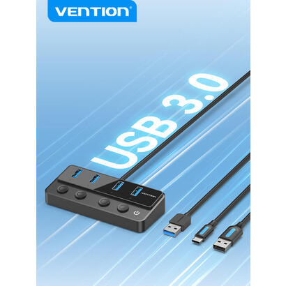 hub-usb-30-vention-chwbf-4xusb-1xusb-tipo-c-pd-incluye-cable-carga-usb-macho-usb-tipo-c-macho