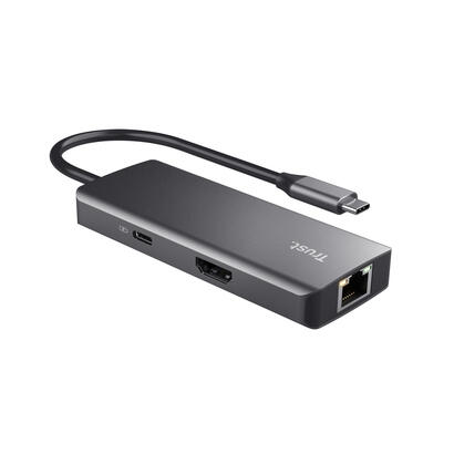 docking-usb-tipo-c-trust-dalyx-2xusb-2xusb-tipo-c-1xhdmi-1xrj45-gris