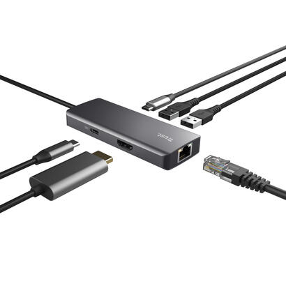 docking-usb-tipo-c-trust-dalyx-2xusb-2xusb-tipo-c-1xhdmi-1xrj45-gris