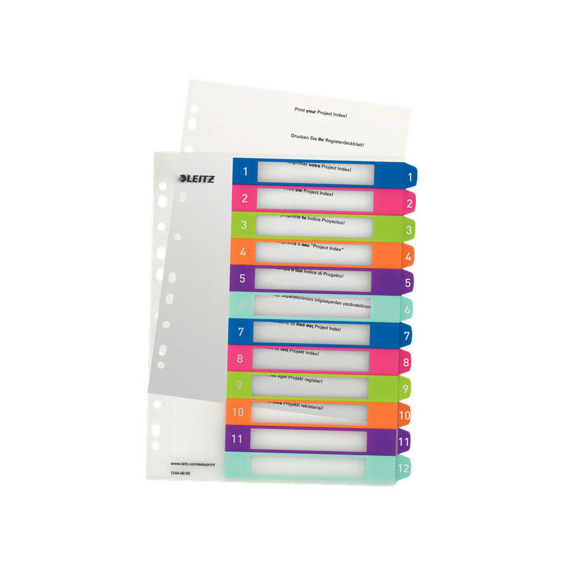 leitz-wow-indice-de-plastico-imprimible-multicolor-12-pestanas-multitaladro-formato-a4-color-translucido