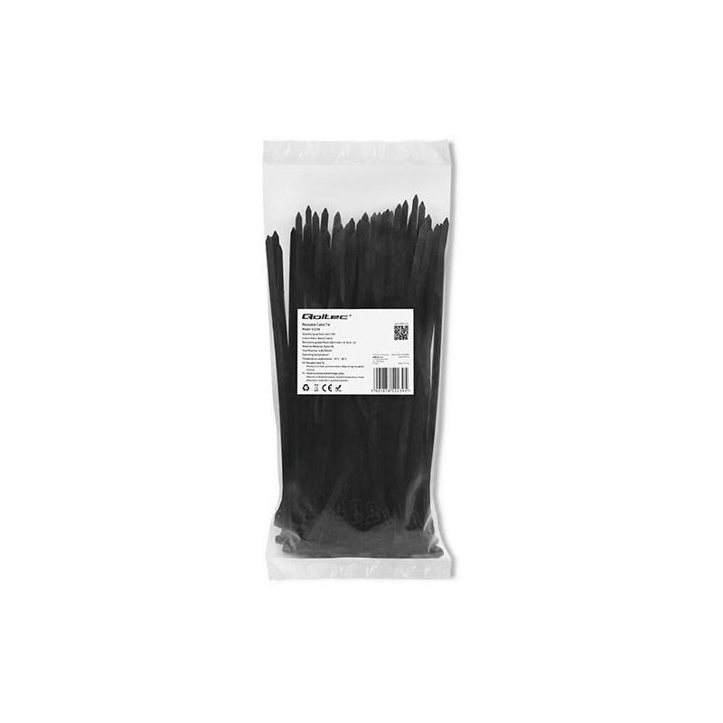 qoltec-52239-100-bridas-48x200mm-nylon-uv-black