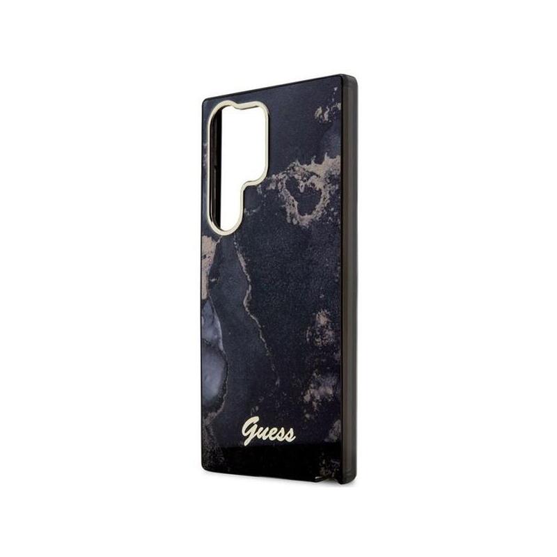 guess-guhcs23lhtmrsk-s23-ultra-s918-czarnyblack-hardcase-golden-marble-collection