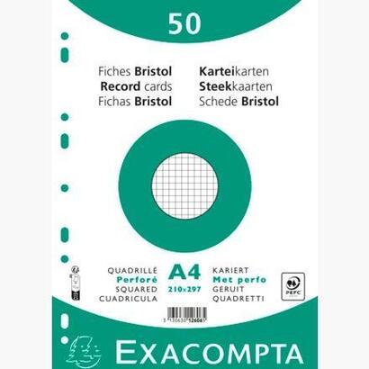 exacompta-fichas-cartulina-bristol-taladro-a4-cuadricula-5x5-pack-de-50-blanco