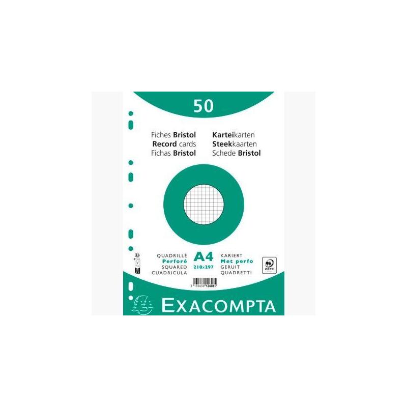 exacompta-fichas-cartulina-bristol-taladro-a4-cuadricula-5x5-pack-de-50-blanco