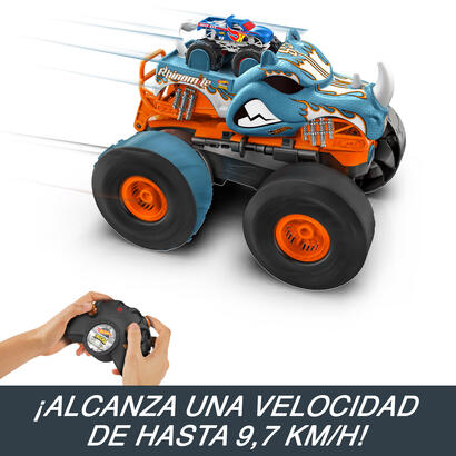 hot-wheels-rc-mt-transfrhinomite-rc-negronaranja-incluido-hot-wheels-monster-truck-race-ace-en-escala-164-hpk27