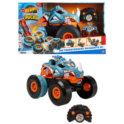 hot-wheels-rc-mt-transfrhinomite-rc-negronaranja-incluido-hot-wheels-monster-truck-race-ace-en-escala-164-hpk27