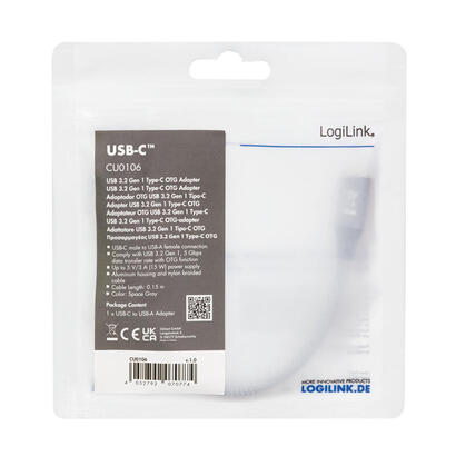 logilink-cu0106-cable-usb-015-m-usb-32-gen-1-31-gen-1-usb-c-usb-a-gris