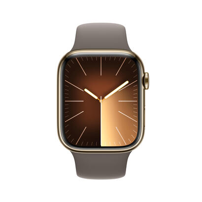 apple-watch-s9-edelstahl-cellular-45mm-dorado-sportarmband-tonbraun-sm