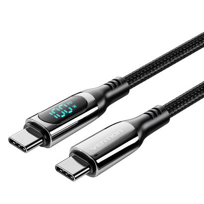 cable-usb-20-tipo-c-5a-100w-vention-taybav-usb-tipo-c-macho-usb-tipo-c-macho-12m-con-pantalla-led-negro