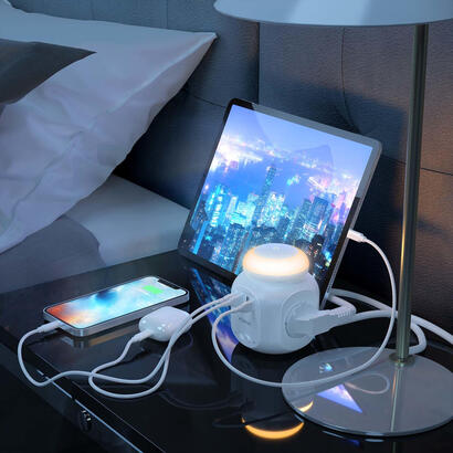 aisens-regleta-sobremesa-multifuncion-4-tomas-1xusb-c-3xusb-a-luz-nocturna-180m-blanco