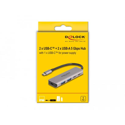 delock-usb-5-gbps-2-port-usb-tipo-c-y-2-port-typ-a-hub