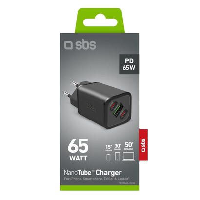 sbs-tetrganusb2c65w-cargador-65w-2x-usb-c1x-usb-negro