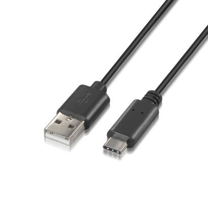 aisens-cable-usb-tipo-c-a-usb-a-20-carga-rapida-050m-negro