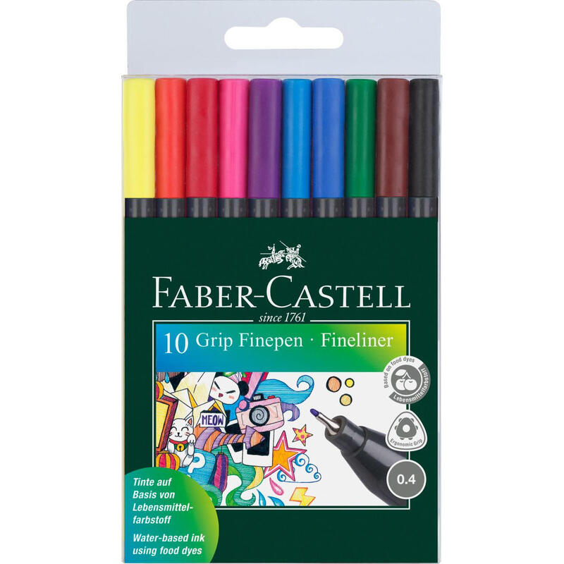 faber-castell-grip-fineliner-04-caja-de-plastico-de-10-boligrafo-151610